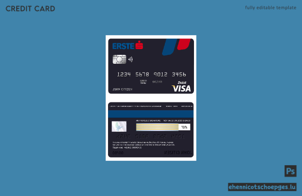Beispielvorschau der Visa-Karte der Österreichischen Erste Group